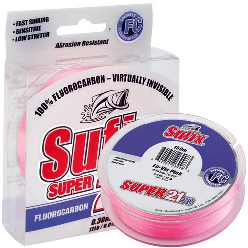 Sufix Sufix Süper 21 Fluorocarbon Misina 0,33mm.  50mt. Pink