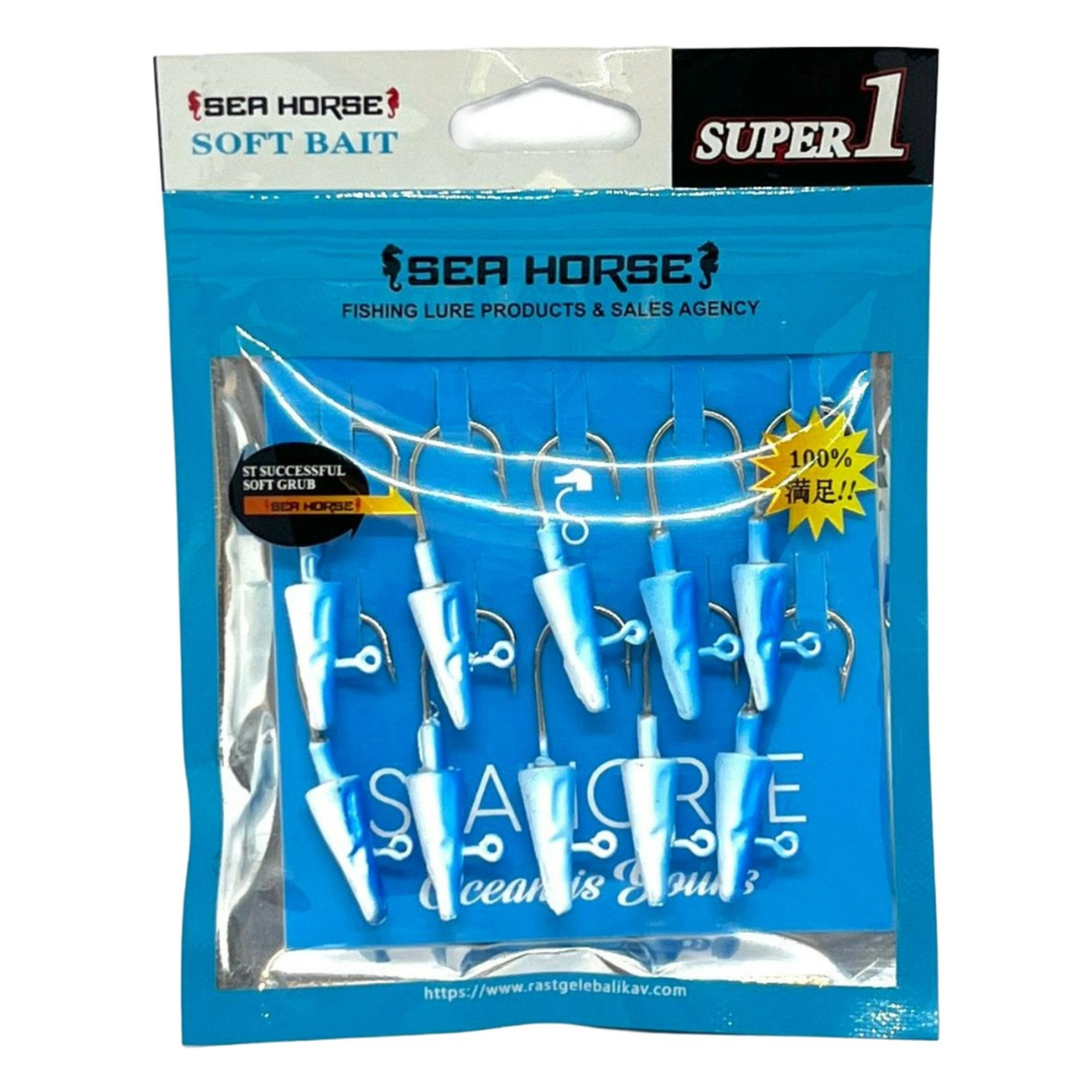 Sea Horse Sea Horse Balık Kafa Jig Head 5gr 10 Lu Pkt Mavi