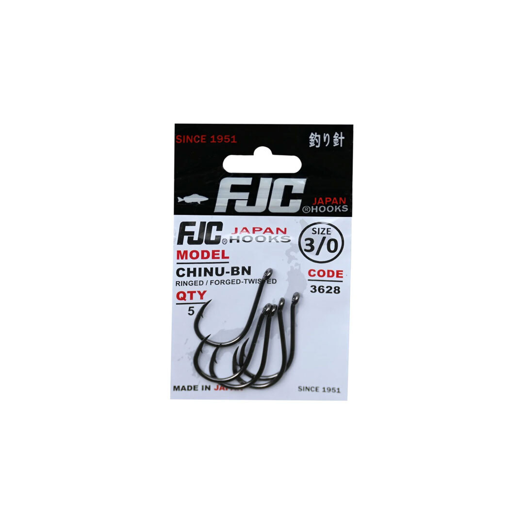 FJC Hooks 3628 Chinu Ringed No 2/0 Black Nickel İğne