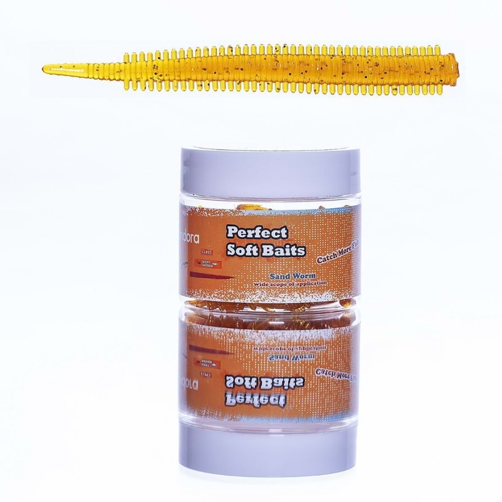 PANDORA BALIKÇILIK Perfect Soft Baits Sandworm 7cm Kavanozlu LRF Silikonu Natural