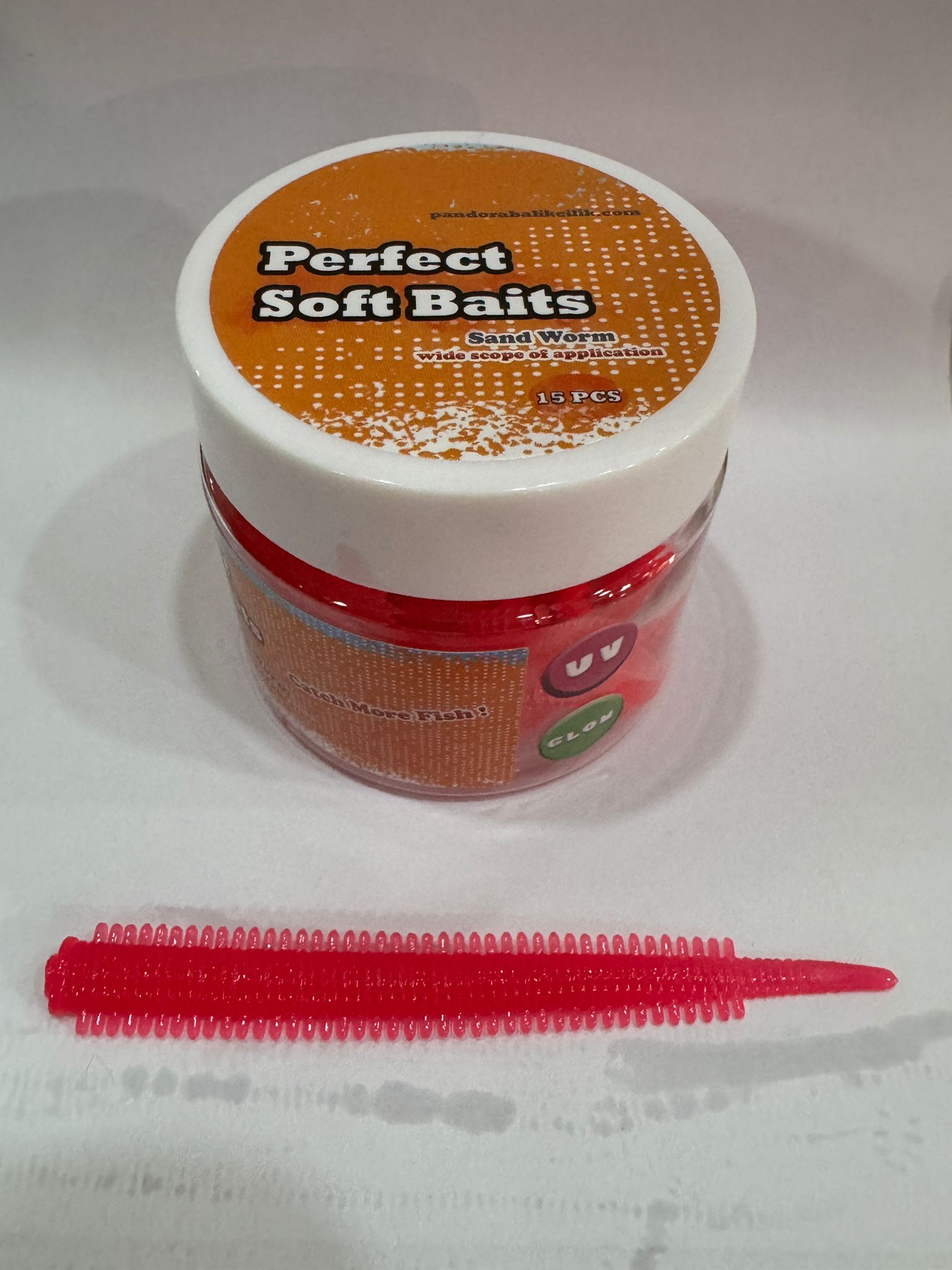 PANDORA BALIKÇILIK Perfect Soft Baits Sandworm 7cm Kavanozlu LRF Silikonu PİNK