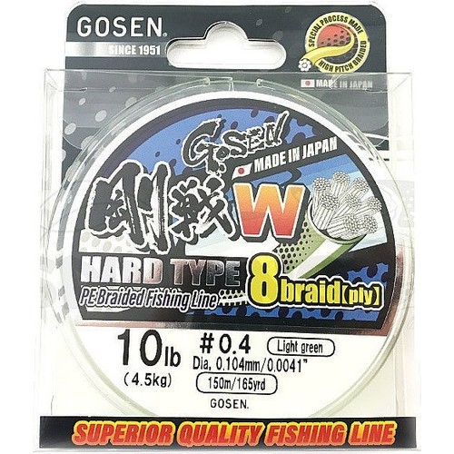 Gosen Gosen W8 Hard Type PE 8 Örgü Spin İp Misina 150mt Açık Yeşil 0,4 PE 0.104mm