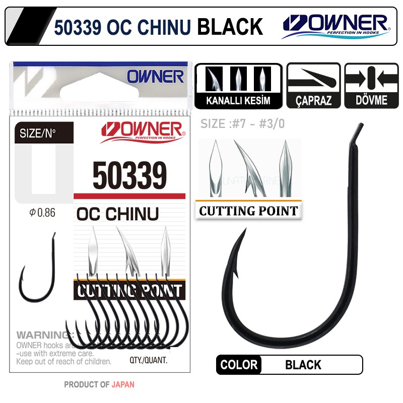 Owner 50339 Cut Chinu Black Olta İğnesi No : 1