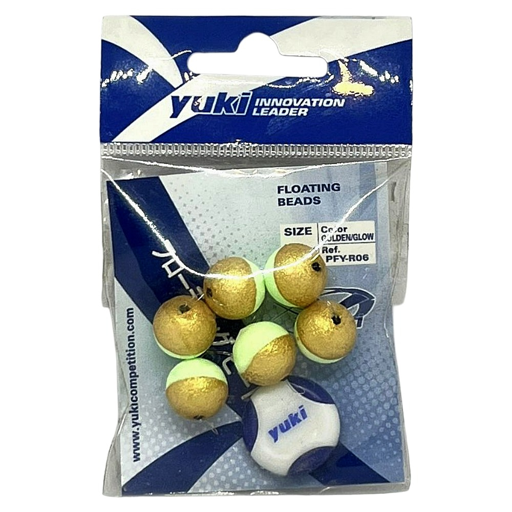 Yuki Yuki Stoperli Yuvarlak Yüzen Boncuk 13mm Golden/Glow