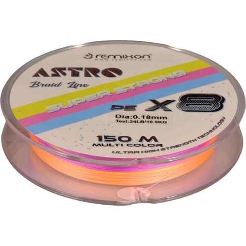 Remixon Remixon Astro 0.6 Pe. 0,13 mm. 8 Örgü 150 Mt. İp Misina Multi Color