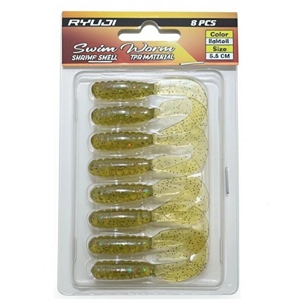 Ryuji Swim Worm 5.5cm 8 Adet LRF Silikon Yem lighteoil
