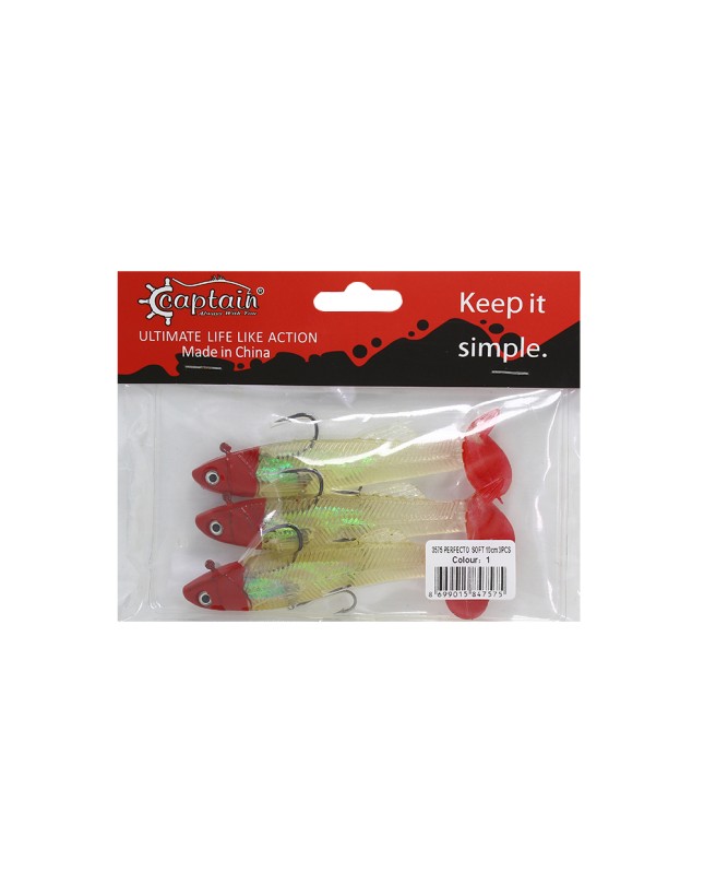 Captain 3575 Perfecto Soft 10cm Turna Silikonu 3lü Paket Suni Balık